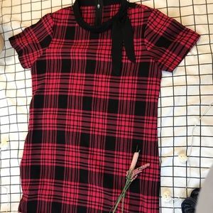 Homemade Plaid Red Dress for Date, Hang-out, Tea Party
